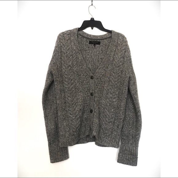 rag & bone Sweaters - Rag & Bone Gray Specked Slouchy “Grandpa” Cardigan